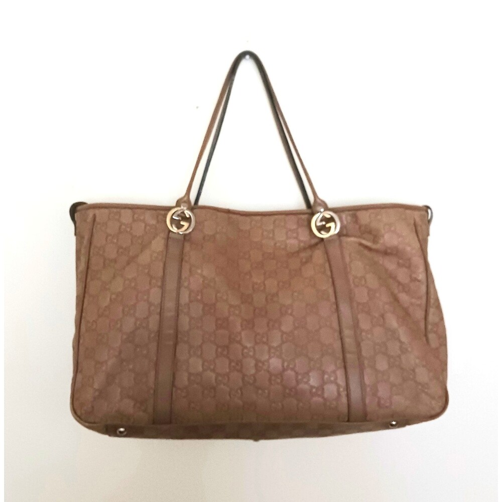 GUCCI GG Twins Guccissima Tan Brown Leather 232956 Tote Bag Made in Italy - Picture 6 of 16